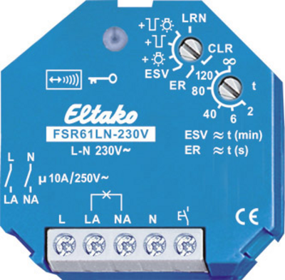 Eltako FSR61LN-230V Funk-Aktor Unterputz Schaltleistung (max.) 2000 W Reichweite max. (im Freifeld) 30 m (30200331)