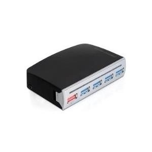 DeLock 4 Port USB3.0 Hub, 1 Port USB Strom intern / extern (61898)
