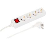 MicroConnect 4-way Schuko Power Strip on/off switch 1.5M White (MC-GRU00415WS)