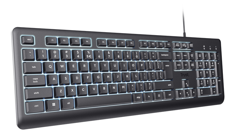 Trust Primo Beleuchtete Tastatur QWERTZ USB Schwarz