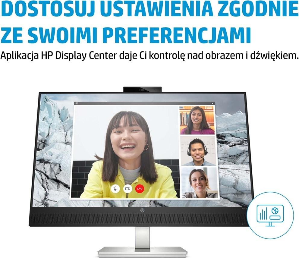 HP E27m G4 Conferencing Monitor 27" QHD IPS USB-C Schwarz, Silber