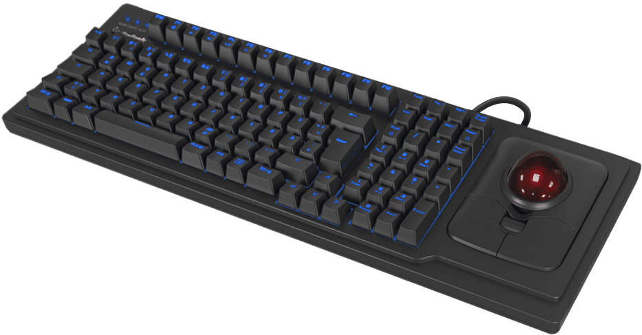 KeySonic KSK-8202ELU-T Mechanische Tastatur mit Trackball USB QWERTZ Beleuchtet Schwarz