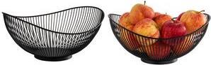 APS Brot- und Obstkorb SVART, oval, 295 x 255 mm aus schwarzem Metall, Höhe: 135 mm - 1 Stück (30424)