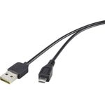 Renkforce USB 2.0 A/Micro-B Anschlusskabel 1,8 m mit Wende-Stecker - Kabel nie wieder falsch herum einstecken