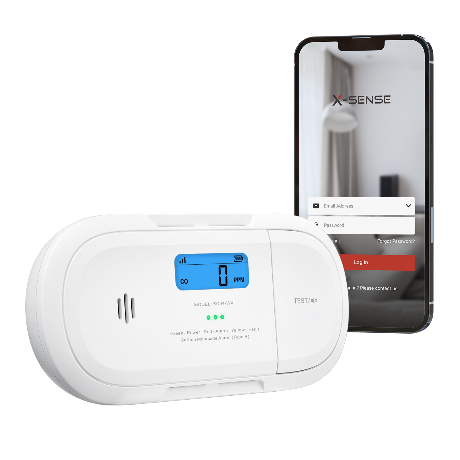 X-Sense XC04-WX Kohlenmonoxid-Melder Wi-Fi Kabellos Weiß