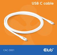 Club 3D Lifestyle USB-C Kabel PD 240W 20Gbps 2m weiß St/St retail (CAC-3001)