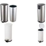 helit Tret-Abfallbehälter "the zinc", 30 Liter, silber aus Edelstahl, rund, Soft-Close-Funktion, mit Fußpedal, - 1 Stück (H2406700)