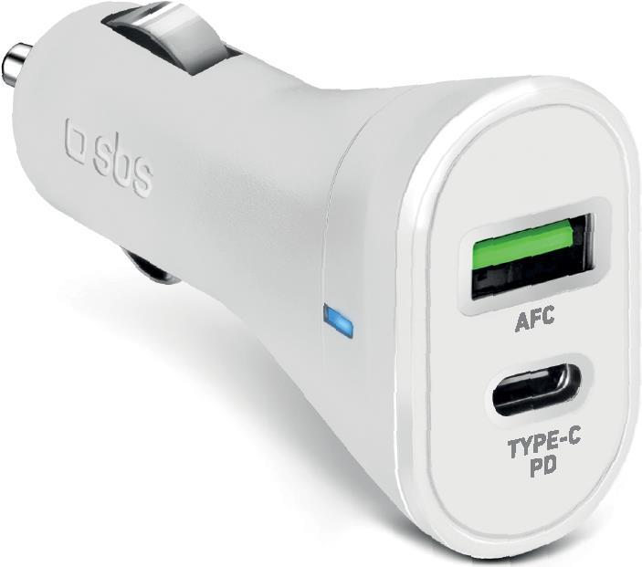 SBS TECRPD20W. Aufladetyp: Auto, Energiequelle: Zigarettenanzünder, Aufladekompatibilität: Smartphone, Tablet. Eingangsspannung: 12/24 V, Maximale Ausgangsspannung: 12 V. USB Typ-C Anzahl Anschlüsse: 1, Schnellladung. Produktfarbe: Weiß (TECRPD20W)