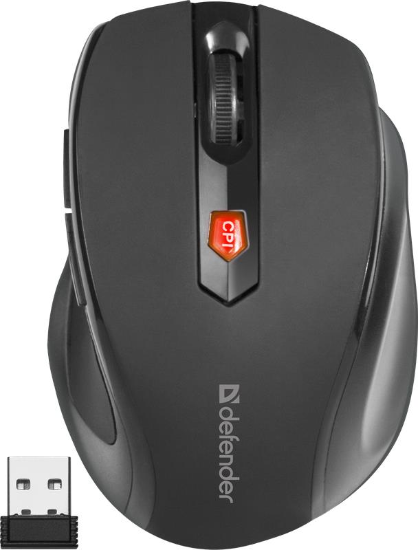Defender ULTRA MM-315 Kabellose Maus RF Wireless Optisch 1600 DPI Rechtshänder Schwarz