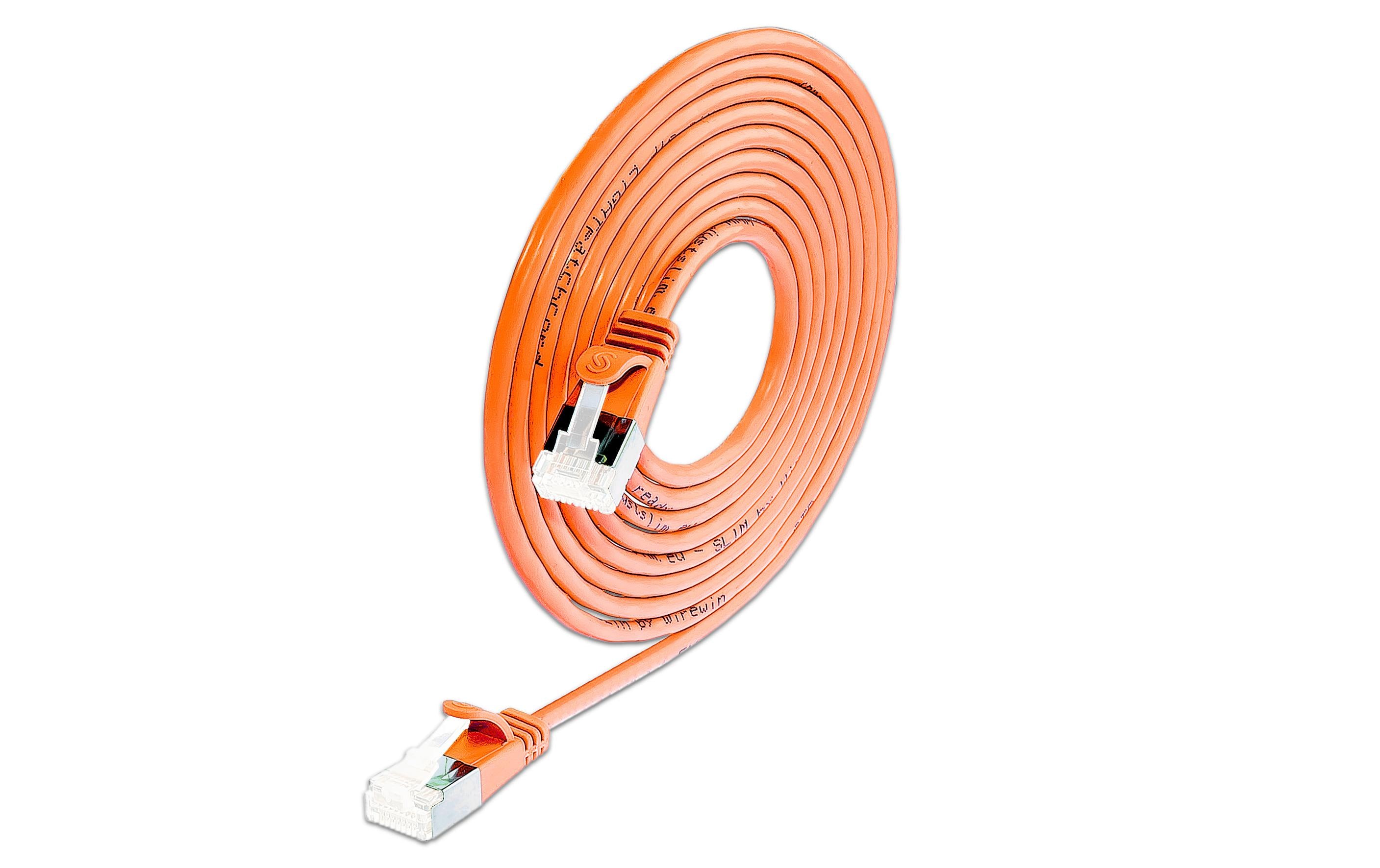 Wirewin SLIM Cat6A Patchkabel U/FTP 1m 10 Gbit/s RJ-45 LSZH Orange – 90er Pack