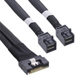 InLine Slim SAS Kabel SFF-8654 8i zu 2x SFF-8643 1m (27648C)