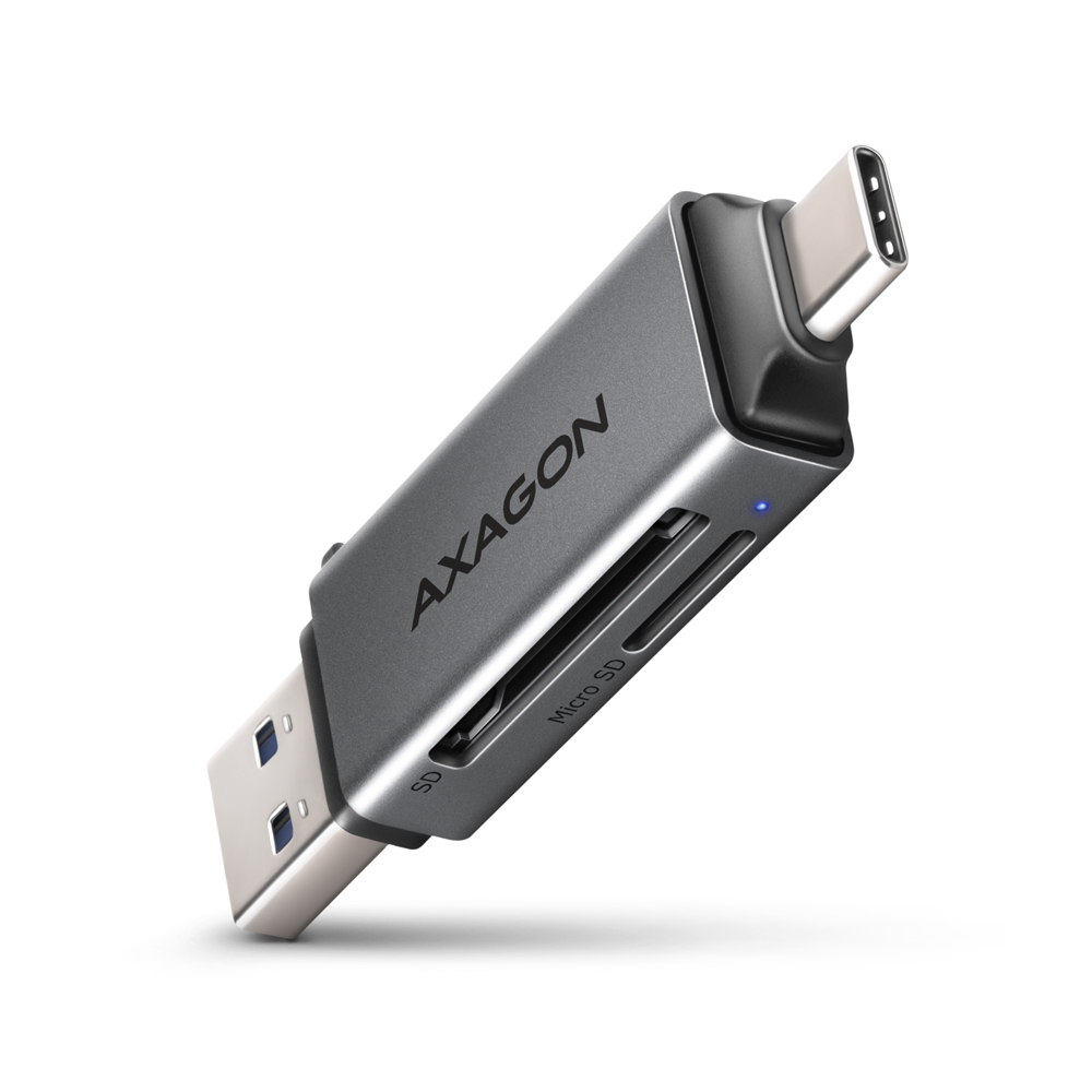 AXAGON CRE-DAC Externer USB 3.2 Gen 1 Kartenleser SD/microSD Grau
