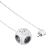 Sygonix SY-5827192 Steckdosenwürfel 3fach Weiß, Grau Schutzkontakt 1 St. (SY-5827192)