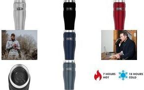 THERMOS Isolierbecher STAINLESS KING, 0,47 Liter, eisgrau doppelwandiger Edelstahl mit Vakuumisolierung, zerlegbarer - 1 Stück (4002.336.047)