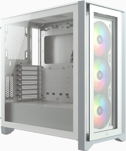 CORSAIR iCUE 4000X RGB - Tower - ATX - ohne Netzteil (ATX) - weiß - USB/Audio (CC-9011205-WW)