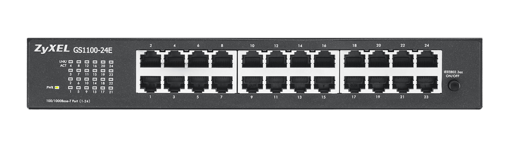 Zyxel GS1100-24E Gigabit Ethernet Unmanaged Switch 24-Port Schwarz