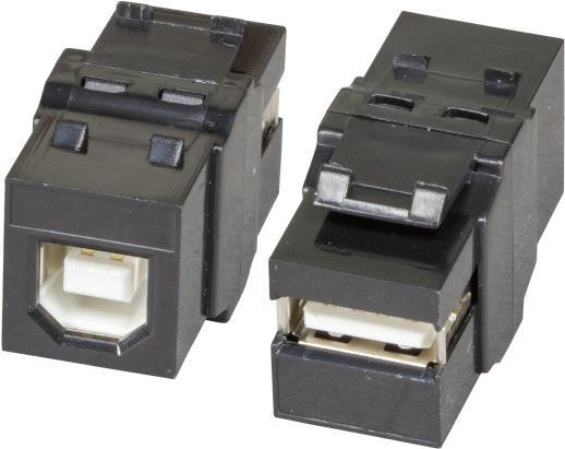 EFB-Elektronik Keystone Einbauadapter USB2.0 A - B, schwarz Hersteller: EFB Elektronik (EB534)