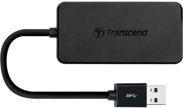 Transcend HUB2 USB 3.0 Hub 4-Port Schwarz