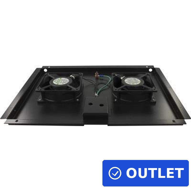 DSIT DS-FT60 Lüftereinheit mit 2 Ventilatoren Thermostat für 600mm Serverschränke (DS-FT60) (geöffnet)