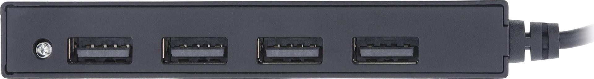 InLine USB 2.0 4-Port Hub USB-A Stecker auf 4x USB-A Buchse 15 cm Kabel Schwarz