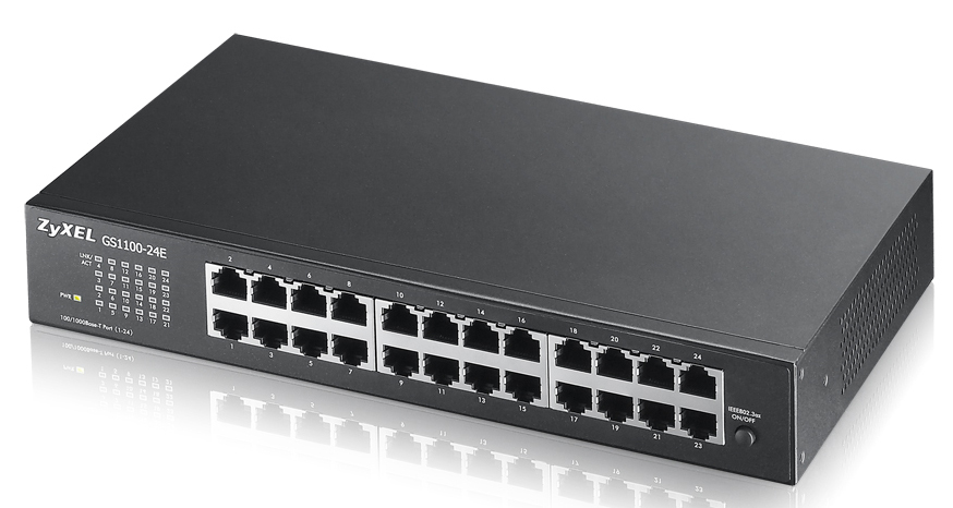 Zyxel GS1100-24E Gigabit Ethernet Unmanaged Switch 24-Port Schwarz
