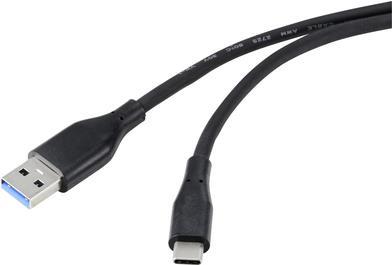 USB-Kabel USB 3.2 Gen1 3.0 3.1 USB-C Stecker 3.00 m Schwarz (RF-4995178)