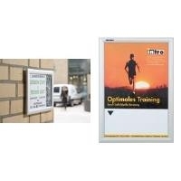 FRANKEN Plakatrahmen "Outdoor", DIN A0, 25 mm Rahmenprofil silbereloxierter Aluminium-Klapprahmen, Kunststoffhebel (BS1705)