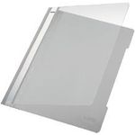 LEITZ Schnellhefter Standard, DIN A4, PVC, grau aus PVC-Hartfolie, Vorderdeckel transparent, Heftmechanik - 25 Stück (4191-00-85)