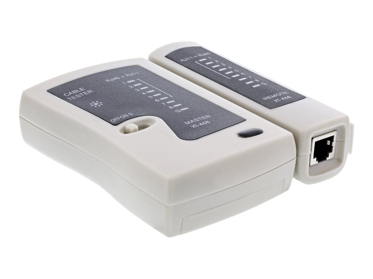 InLine 79998A Netzwerktester-Set für RJ45 und RJ11 mit 9 LED