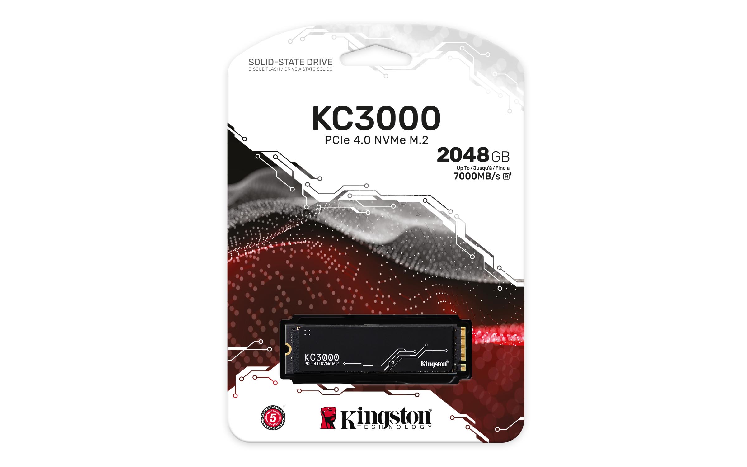 Kingston KC3000 NVMe SSD 2048 GB M.2 2280 TLC PCIe 4.0 (SKC3000D/2048G)