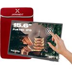 JAPANNEXT Tragbarer Touchscreen Monitor 15.6" | Full HD | HDR | IPS-Panel mit HDMI/USB-C | G-Sync/FreeSync (JN-MD-I156FHDR-T)