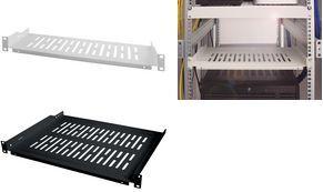 LogiLink 19" Fachboden, 1 HE, Festeinbau, (T)300 mm, grau (RAL9005), für LogiLink Netzwerkschränke, - 1 Stück (SF1C40G)