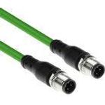 ACT Industrial 1.50 meters Sensor cable M12D 4-pin male to M12D 4-pin male, Superflex Xtreme TPE cable, shielded (SC4460)