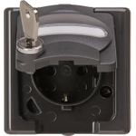 Steckdose 1f anth glz BlueElectric AP horiz Klappd IP44 Komplettgeh (103415000)