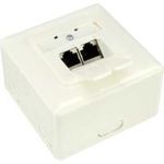 InLine® Cat.6 Anschlußdose AP/UP, 2x RJ45 Buchse, RAL9010 weiß, senkrecht (75602K)