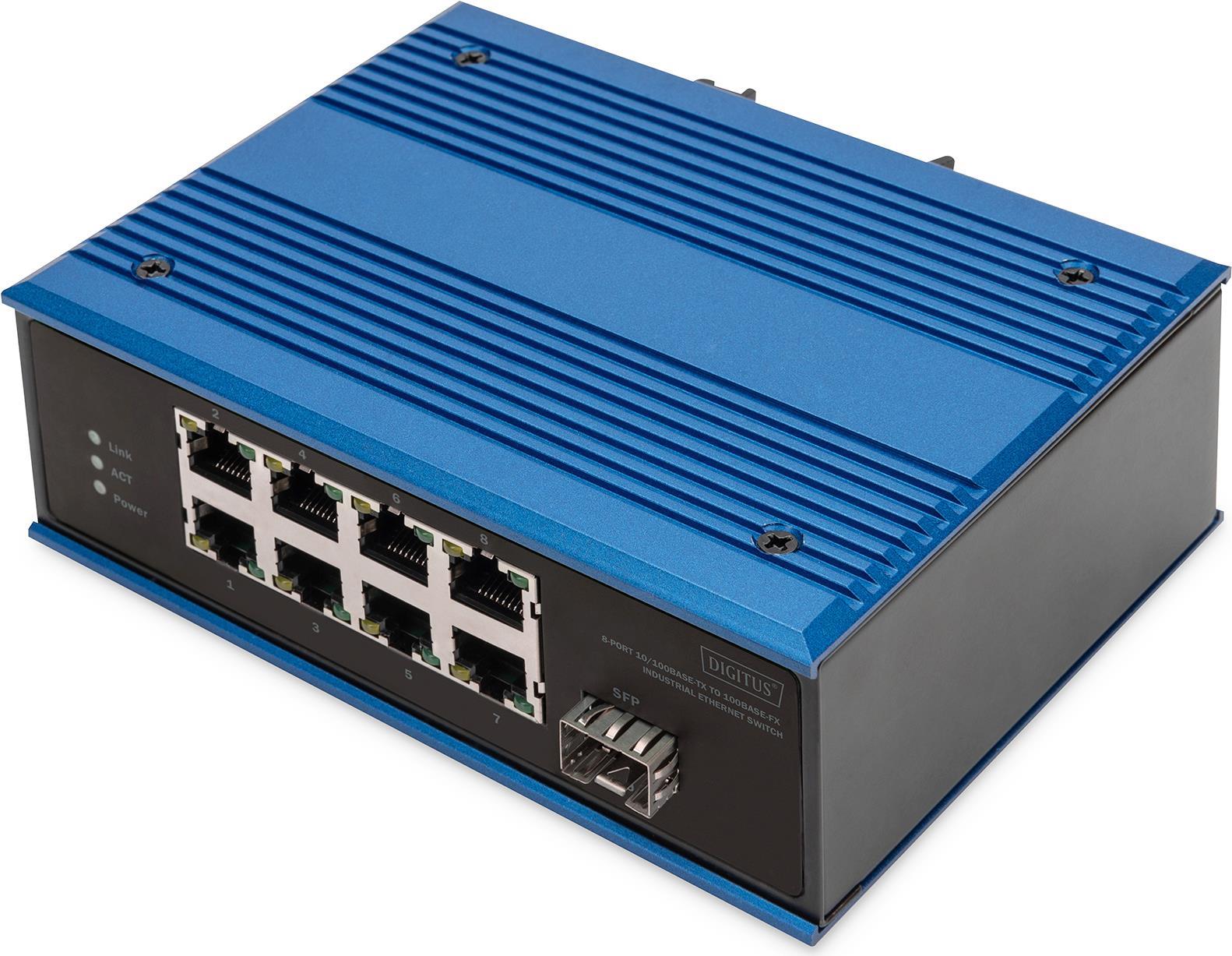 Digitus 8-Port 10/100Base-TX to 100Base-FX Industrial Ethernet Switch (DN-651132)