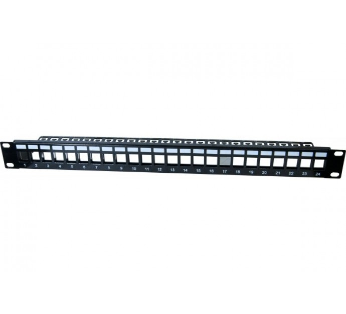 Tecline Patch Panel 24-Port 1U 19" STP Schwarz