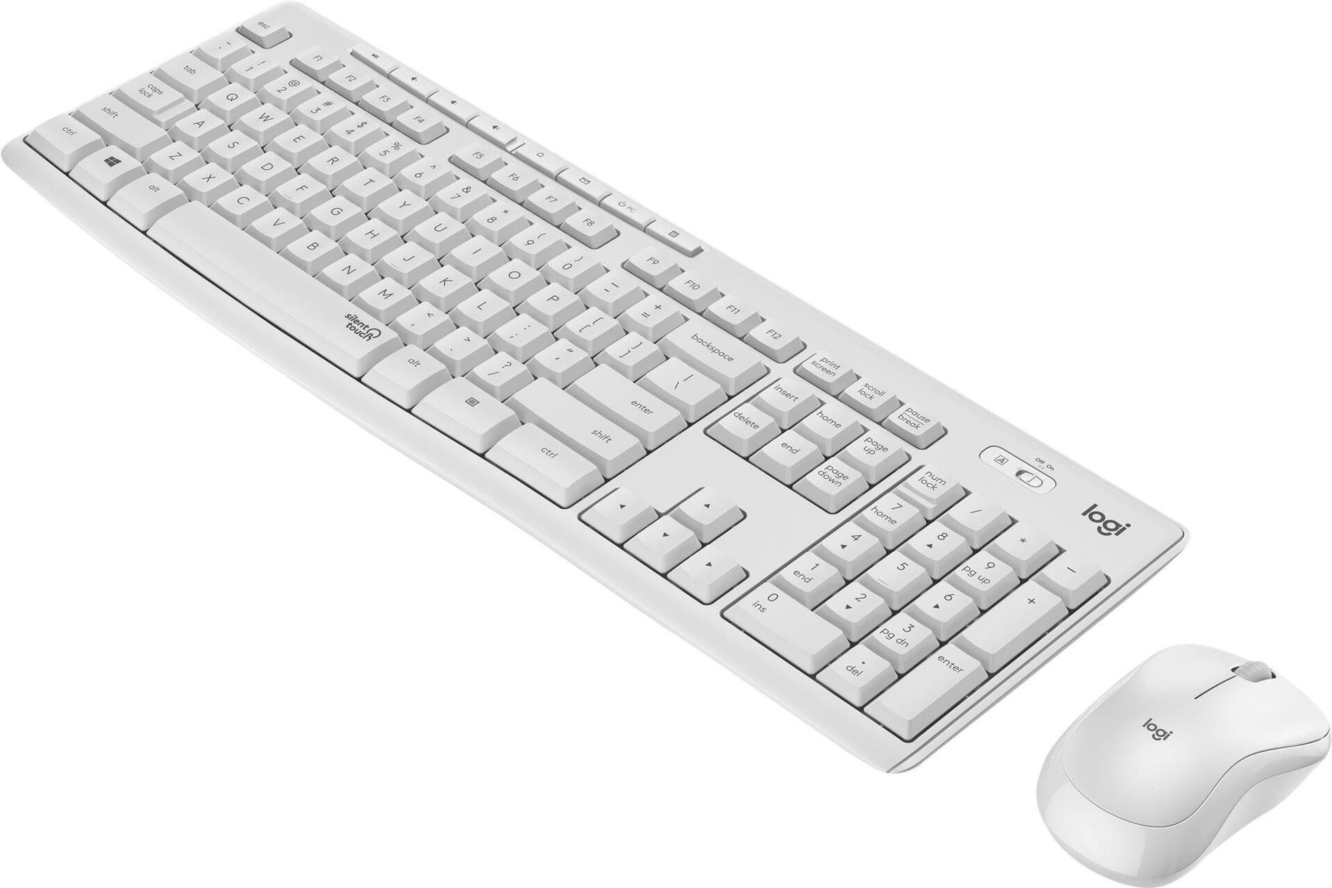 Logitech MK295 Silent Kabelloses Tastatur- und Maus-Set QWERTZ Deutsch Off White