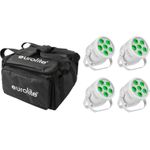 EUROLITE Set 4x LED Silent Par 6 QCL Floor ws + Soft-Bag (20000958)