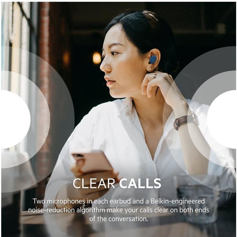 Belkin SoundForm Play True Wireless Kopfhörer Bluetooth Blau