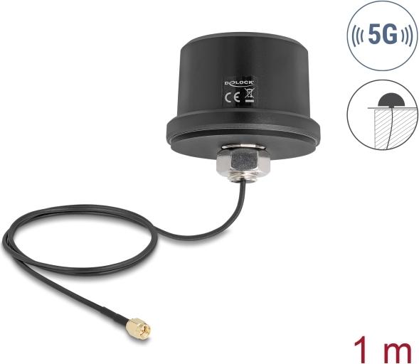 Delock 5G LTE GNSS WiFi 6 Antenne SMA Stecker 1.9 - 3.3 dBi omnidirektional mit (81469)