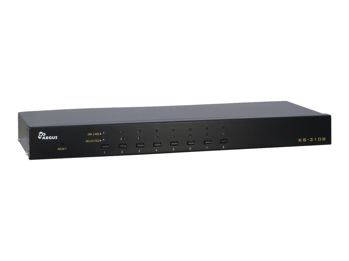 Inter-Tech Argus KVM KS-3108 KVM-Switch 8 Anschlüsse Rackmontage Schwarz