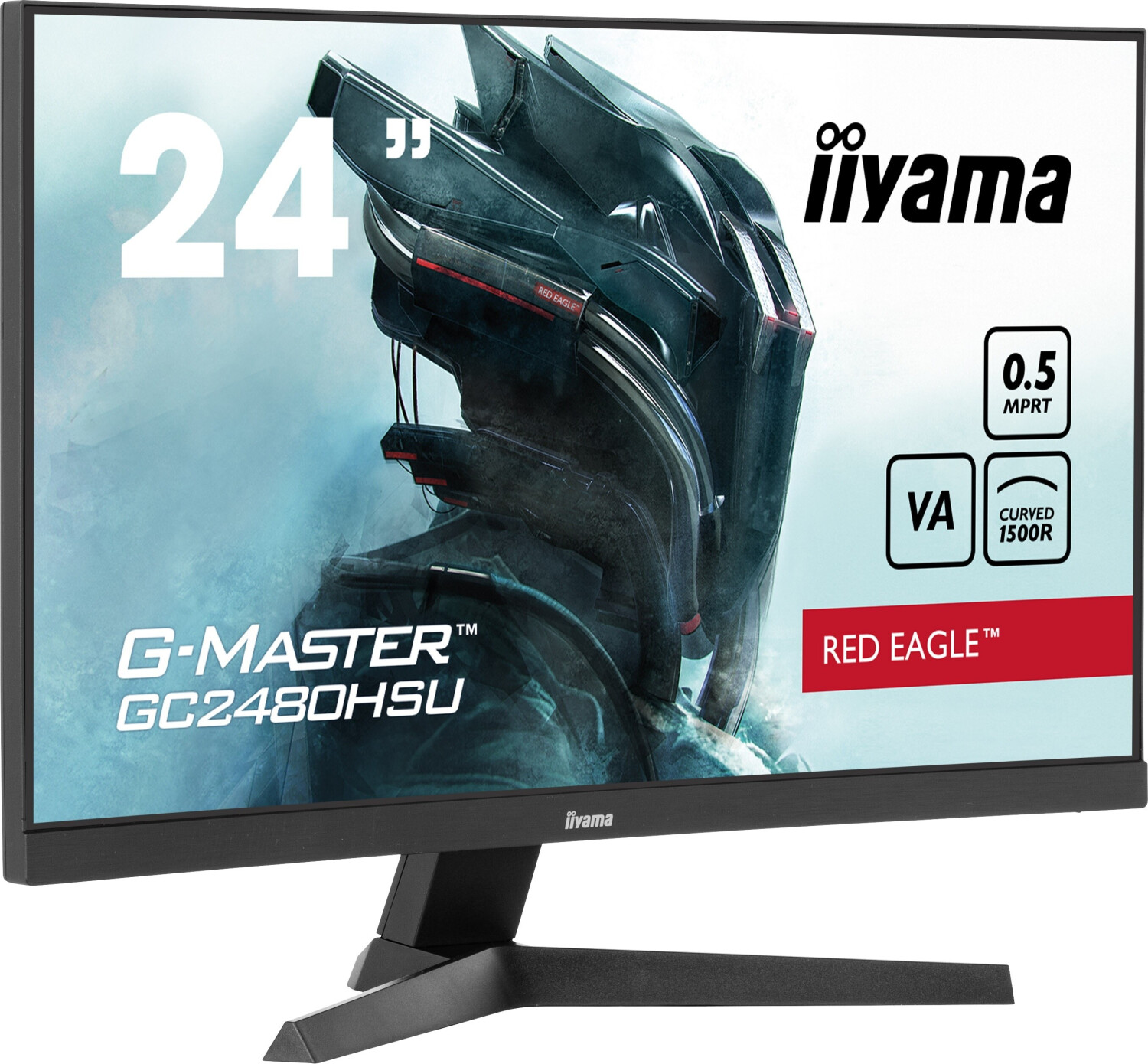 IIYAMA 60.5cm (24") GC2480HSU-B1 16:9 2xHDMI+DP+USB Curved [Energieklasse E] (GC2480HSU-B1)