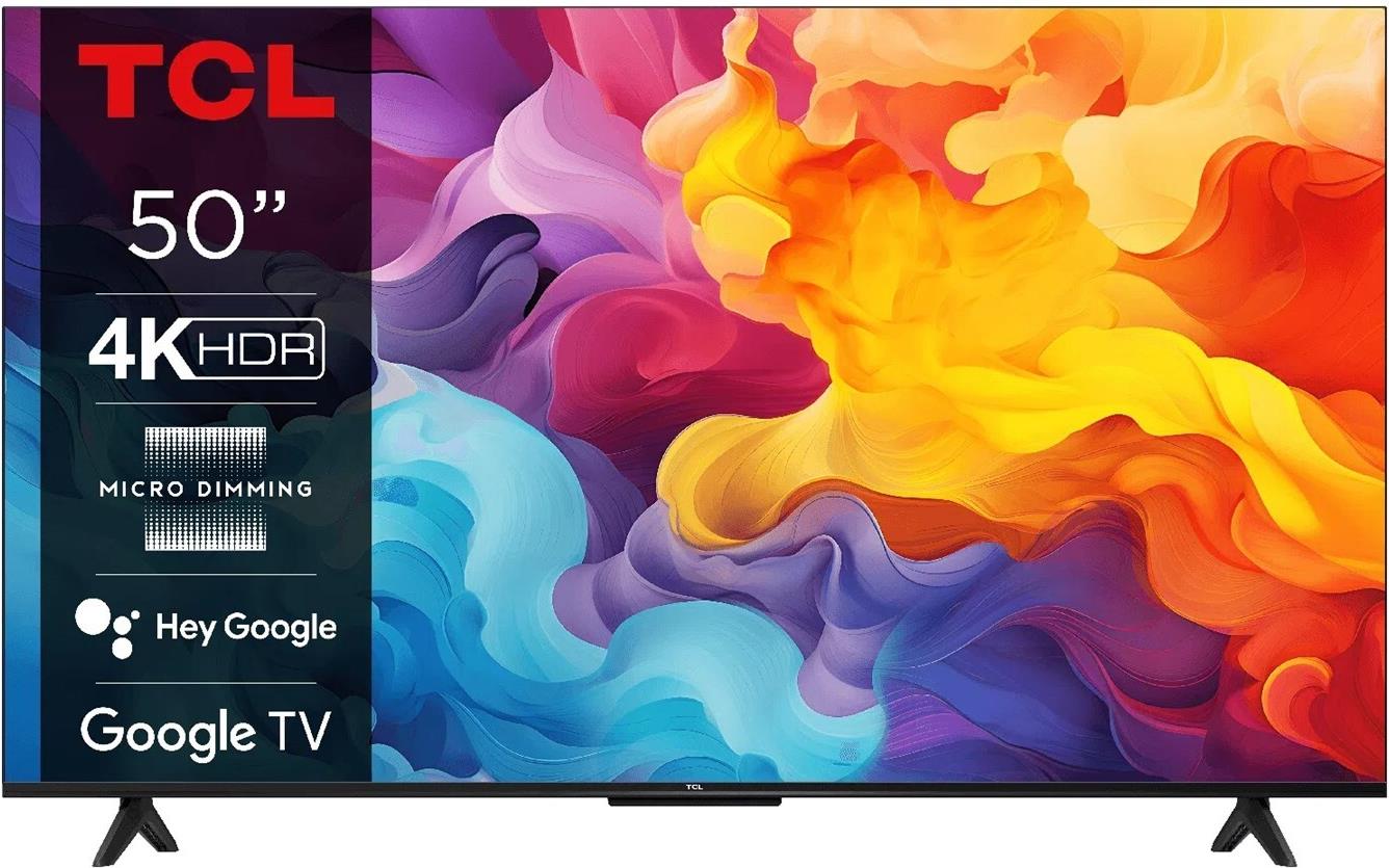 TCL 50V6B 50 Zoll, 4K Ultra HD, HDR TV, Smart TV unterstützt von Google TV (Dolby Audio, Motion Clarity, Sprachsteuerung, Kompatibel mit Google Assistant, Chromecast eingebaut [Energieklasse F] (50V6B)