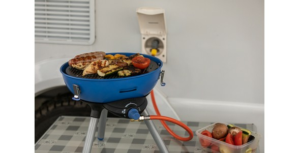 Campingaz Party Grill 400 Caravan Tischgrill 2000 W Schwarz/Blau/Satinierter Stahl