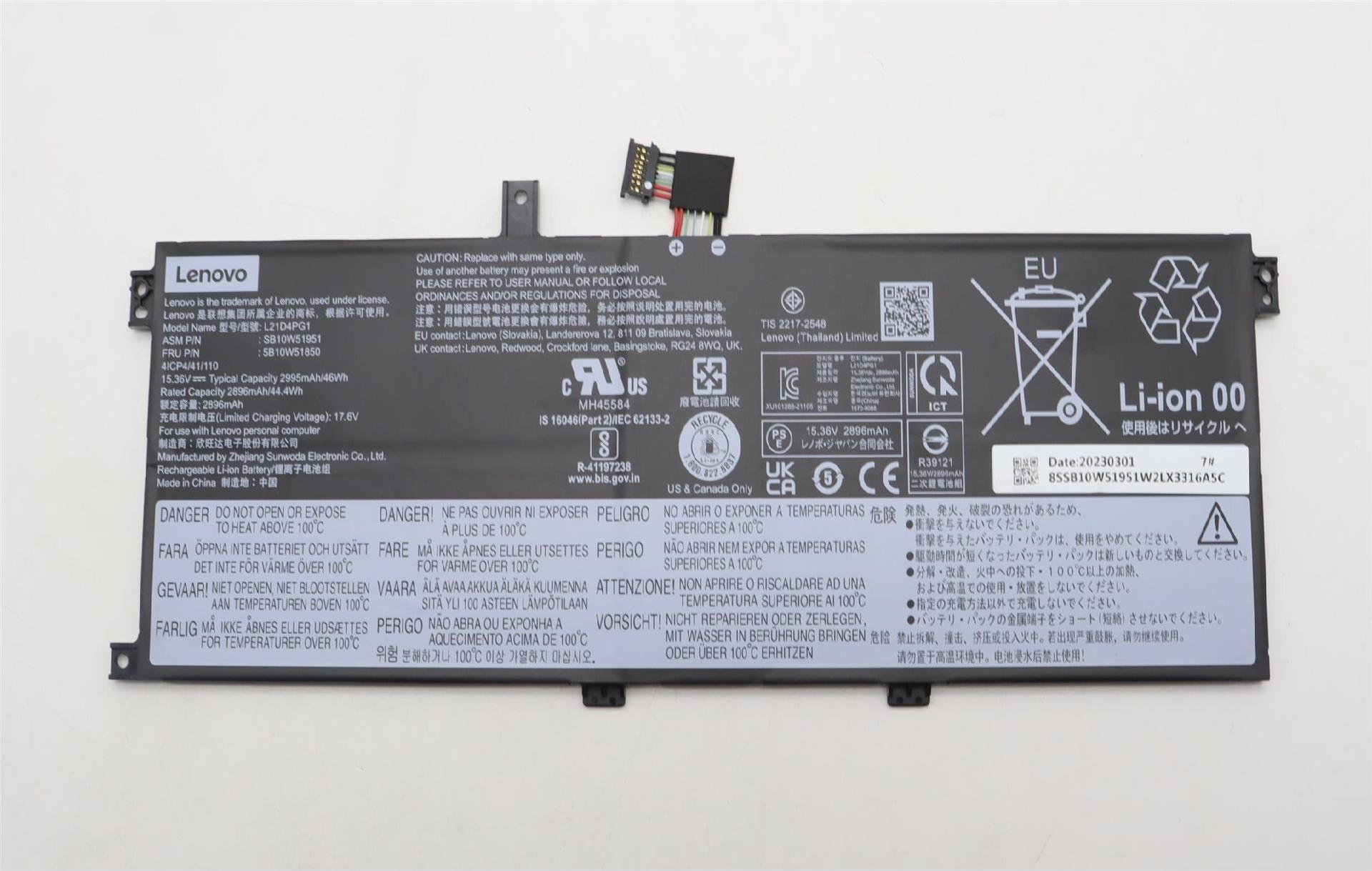 Lenovo BATTERY Internal 4c 46Wh LiIon SD/A (5B10W51850)