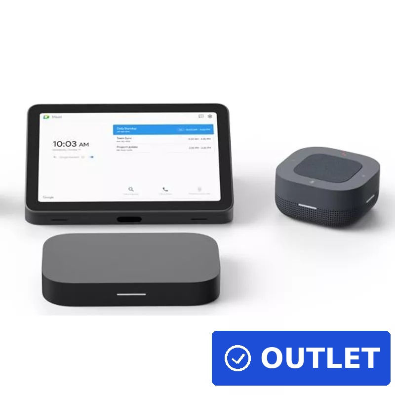 ASUS Google Meet Large Room Kit ohne Kamera, 10" Touchscreen Control Panel, Speakermic, Netzteil + Stromkabel, Kabel zum Anschliessen der einzelnen Komponenten (90MS0291-M000V0) (geöffnet)