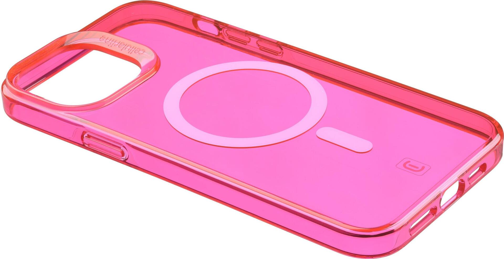 Cellularline Gloss Mag - iPhone 14. Etui-Typ: Cover, Kompatibilität: iPhone 14, Maximale Bildschirmgröße: 15,5 cm (6.1"), Oberflächenfärbung: Monochromatisch, Produktfarbe: Pink, Transparent, Weiß (60028)