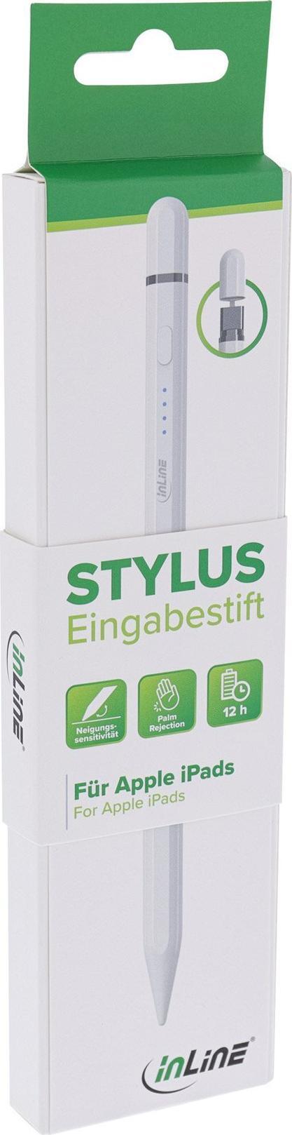 InLine Aktiver Tabletstift für Apple iPad USB-C 12 h Weiß