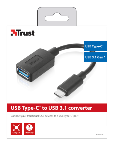 Trust USB-Adapter USB-C (M) zu USB Typ A (W) (20967)